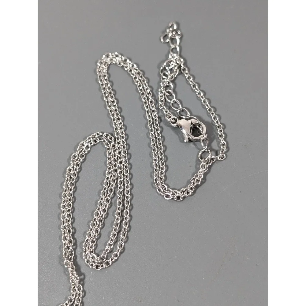 Silver Tone Cross Necklace 